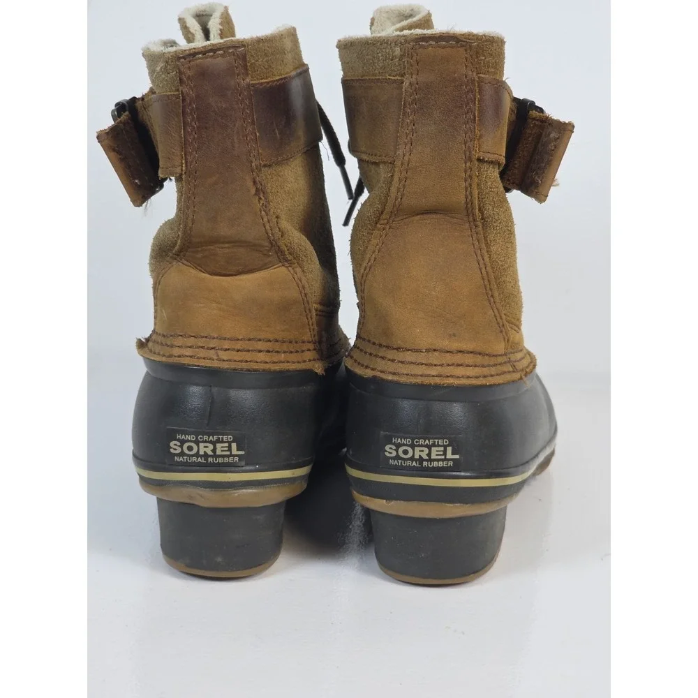 Sorel Womens 8 Winter Leather Waterproof Heeled Duck Ankle Snow Boots Shoes